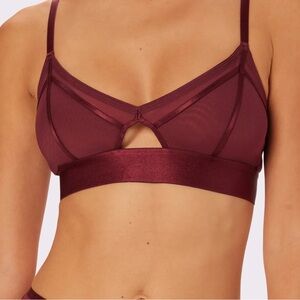 Parade Silky Mesh Cutout Triangle Bra Blackberry S